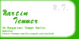 martin temmer business card